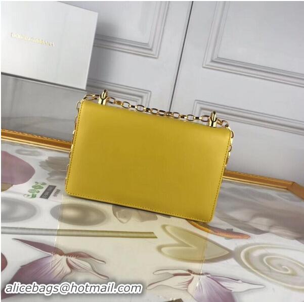 Lowest Price Dolce & Gabbana Original Leather Shoulder Bag BB6315 Yellow