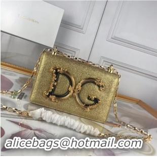 Top Grade Dolce & Gabbana Original Leather Shoulder Bag BB6315 Gold