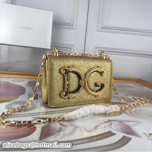 Top Grade Dolce & Gabbana Original Leather Shoulder Bag BB6315 Gold