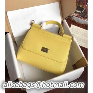 Low Cost Dolce & Gabbana SICILY Bag Calfskin Leather 4139 yellow