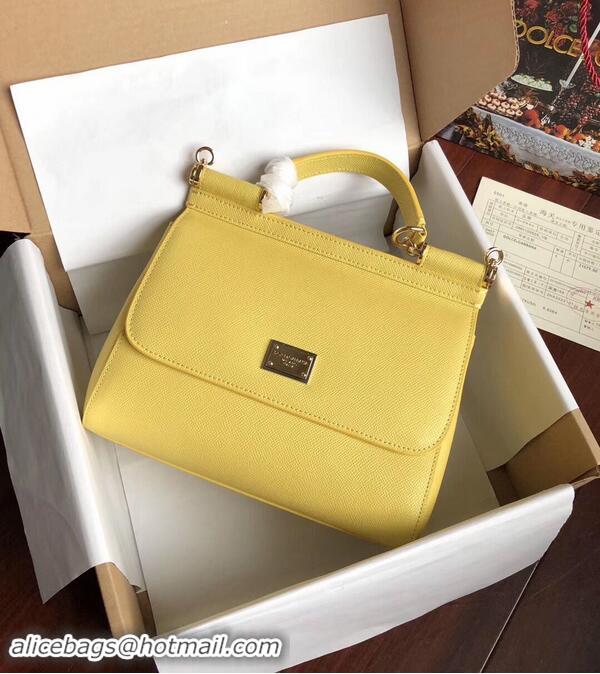 Low Cost Dolce & Gabbana SICILY Bag Calfskin Leather 4139 yellow