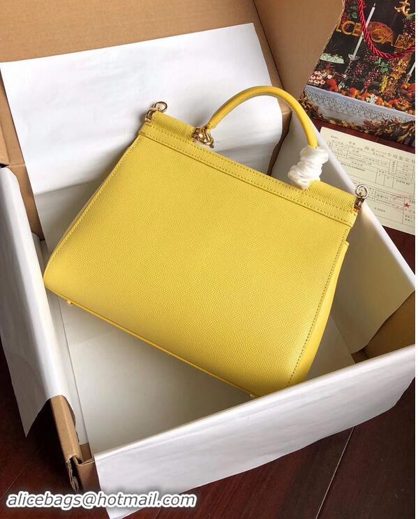 Low Cost Dolce & Gabbana SICILY Bag Calfskin Leather 4139 yellow