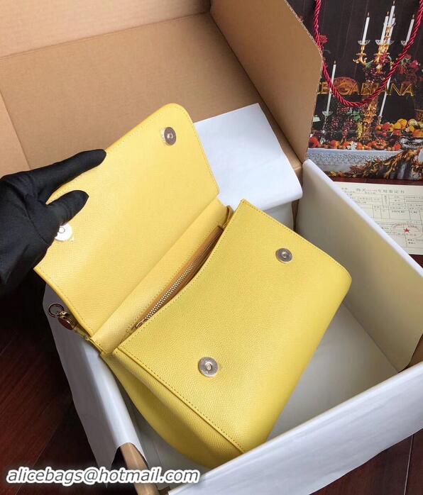 Low Cost Dolce & Gabbana SICILY Bag Calfskin Leather 4139 yellow