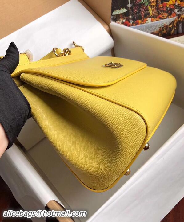 Low Cost Dolce & Gabbana SICILY Bag Calfskin Leather 4139 yellow