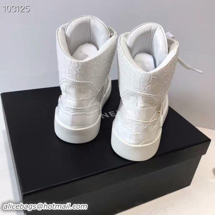 Unique Style Chanel Shoes Crocodile CH2535JYX White