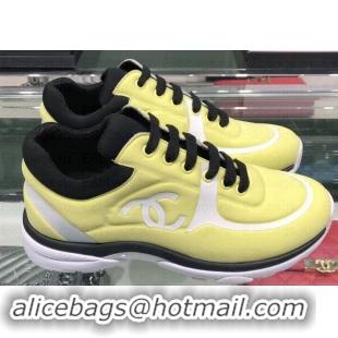 Best Grade Chanel Lycra Sneakers G34765 Yellow 2019