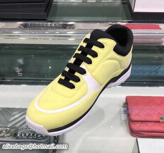 Best Grade Chanel Lycra Sneakers G34765 Yellow 2019