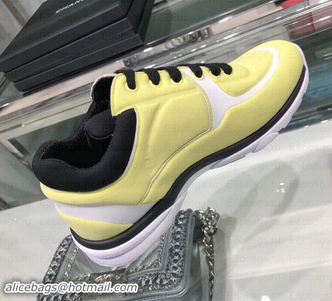 Best Grade Chanel Lycra Sneakers G34765 Yellow 2019