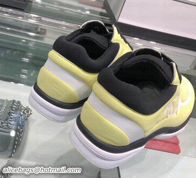 Best Grade Chanel Lycra Sneakers G34765 Yellow 2019