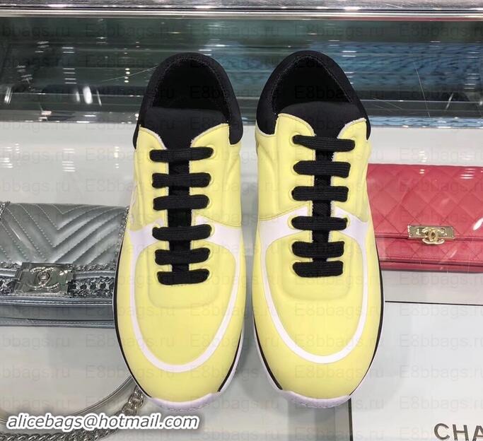 Best Grade Chanel Lycra Sneakers G34765 Yellow 2019