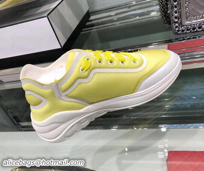 Luxury Chanel Mesh and Lycra Sneakers G34763 Yellow 2019