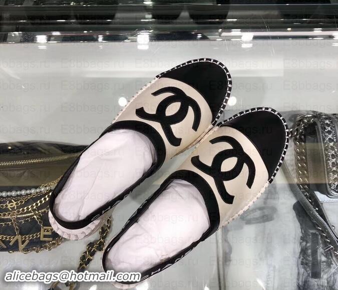 Discount Chanel CC Logo Espadrilles Sandals G02833 Creamy/Black 2019