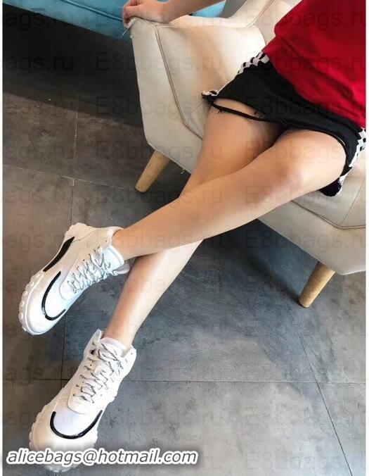 Top Design Chanel Logo Mesh and Fabric High-top Sneakers G34088 White 2019