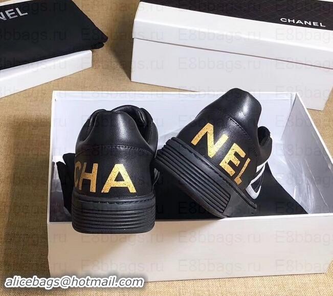 Unique Style Chanel Logo Sneakers G35063 Black 2019