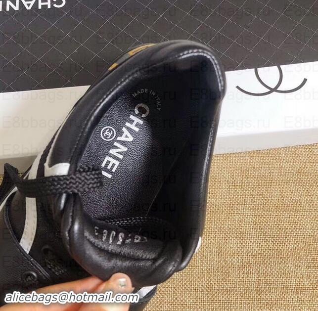 Unique Style Chanel Logo Sneakers G35063 Black 2019