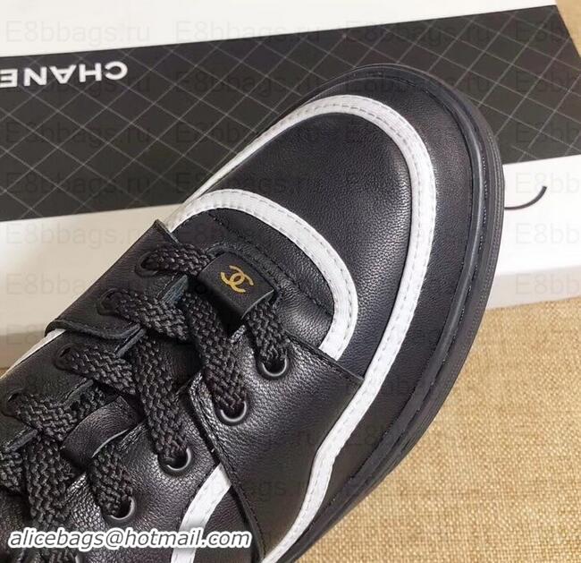 Unique Style Chanel Logo Sneakers G35063 Black 2019