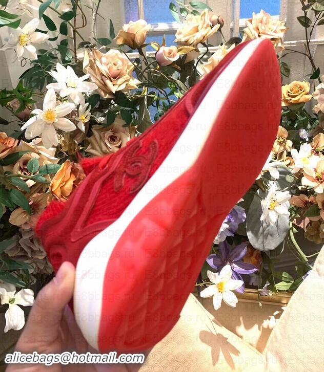 Top Design Chanel Fabric Suede Calfskin and TPU Sneakers G35202 Red 2019