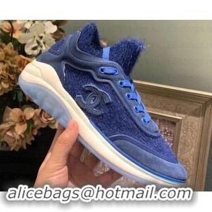 Low Price Chanel Fabric Suede Calfskin and TPU Sneakers G35202 Blue 2019