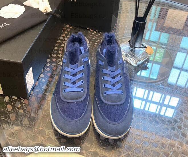 Low Price Chanel Fabric Suede Calfskin and TPU Sneakers G35202 Blue 2019