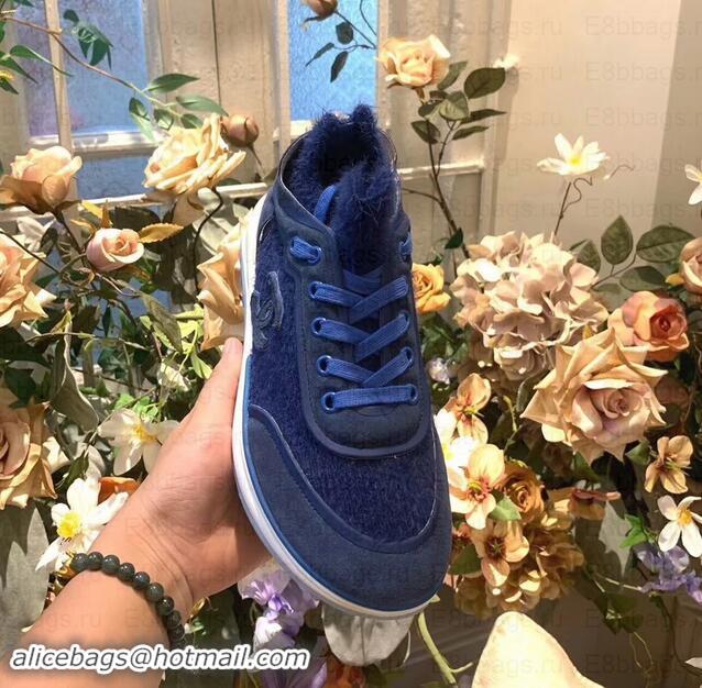 Low Price Chanel Fabric Suede Calfskin and TPU Sneakers G35202 Blue 2019