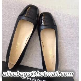 Stylish Chanel CC Logo Ballerinas Black/Patent G35237 2019