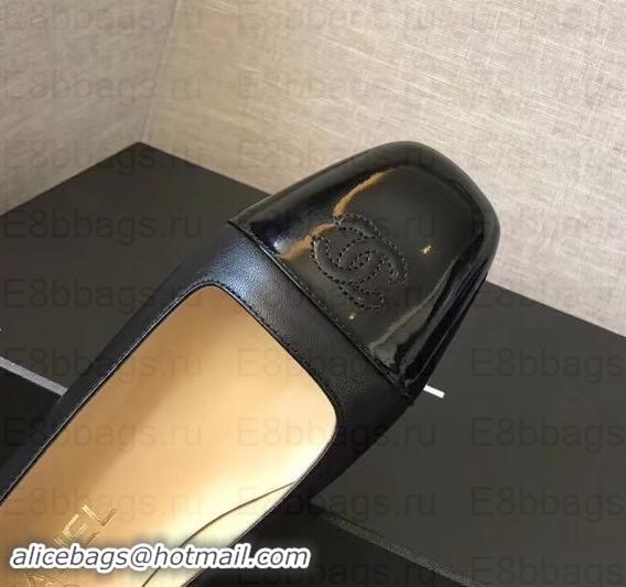 Stylish Chanel CC Logo Ballerinas Black/Patent G35237 2019