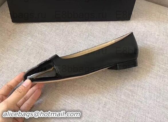 Stylish Chanel CC Logo Ballerinas Black/Patent G35237 2019