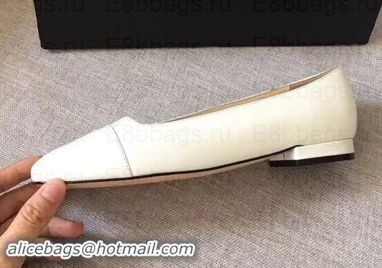 Purchase Chanel CC Logo Ballerinas G35237 White 2019