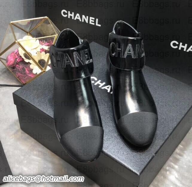 Best Luxury Chanel Heel 1.5cm Lambskin and Grosgrain Ankle Boots G35167 Black 2019