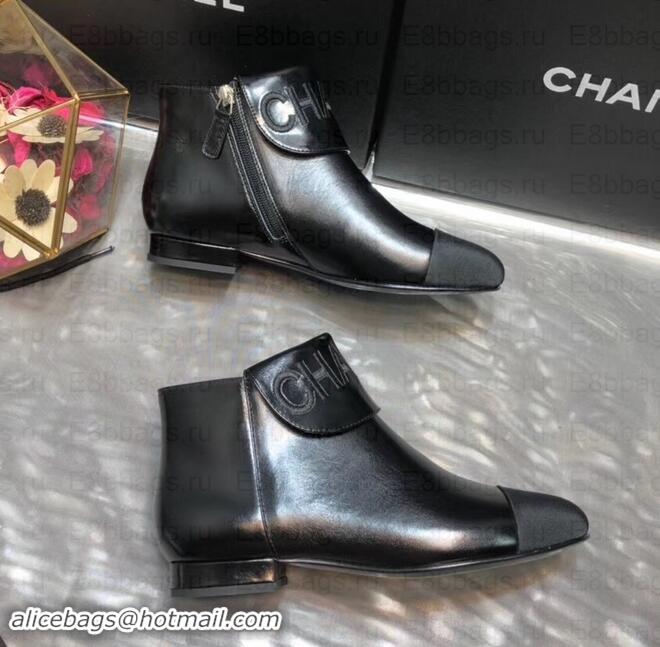 Best Luxury Chanel Heel 1.5cm Lambskin and Grosgrain Ankle Boots G35167 Black 2019