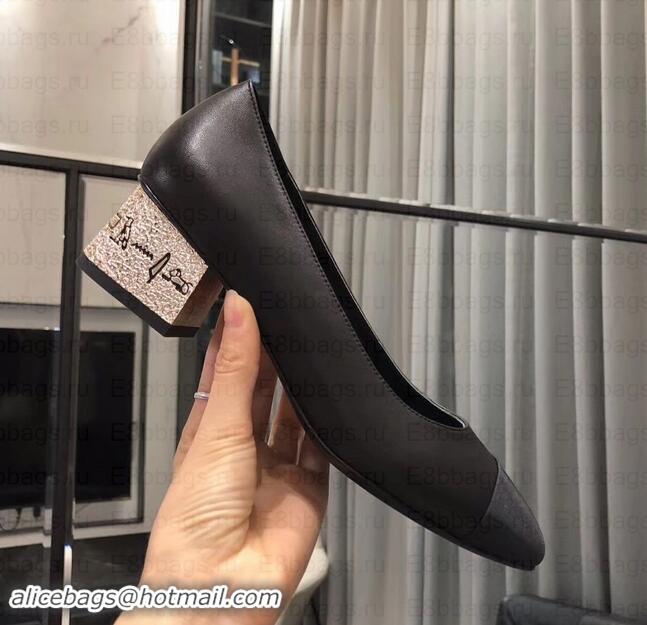 Buy Luxury Chanel Heel 4cm Lambskin/Grosgrain Pumps G34906 Black 2019