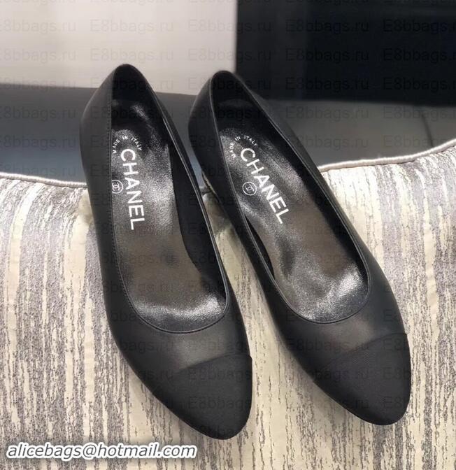 Buy Luxury Chanel Heel 4cm Lambskin/Grosgrain Pumps G34906 Black 2019