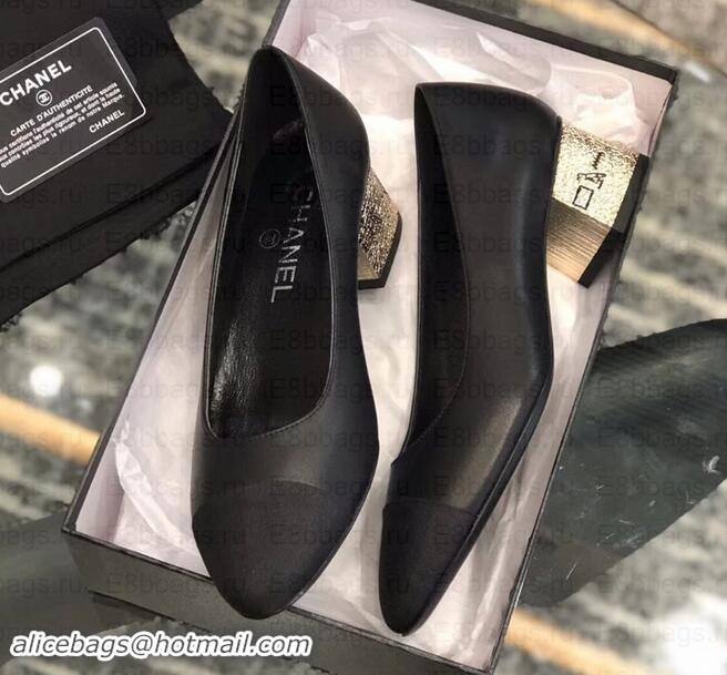 Buy Luxury Chanel Heel 4cm Lambskin/Grosgrain Pumps G34906 Black 2019