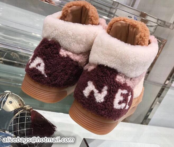 Sophisticated Chanel Logo Shearling and Suede Calfskin High-top Sneakers G35194 Brown/Pink 2019