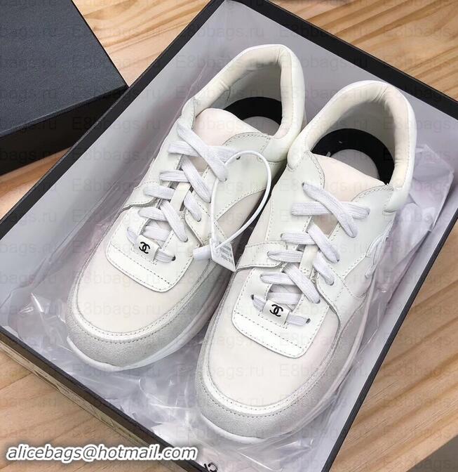 Discount Chanel CC Logo Leather Sneakers G34360 24