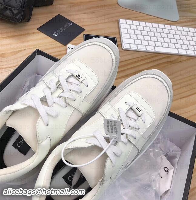 Discount Chanel CC Logo Leather Sneakers G34360 24