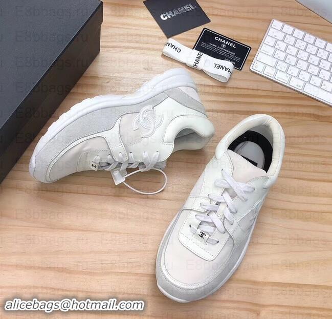 Discount Chanel CC Logo Leather Sneakers G34360 24