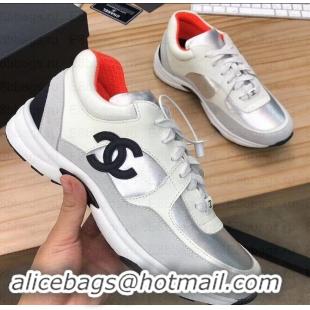 Grade Chanel CC Logo Leather Sneakers G34360 25