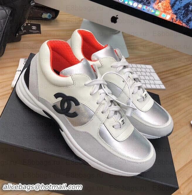 Grade Chanel CC Logo Leather Sneakers G34360 25