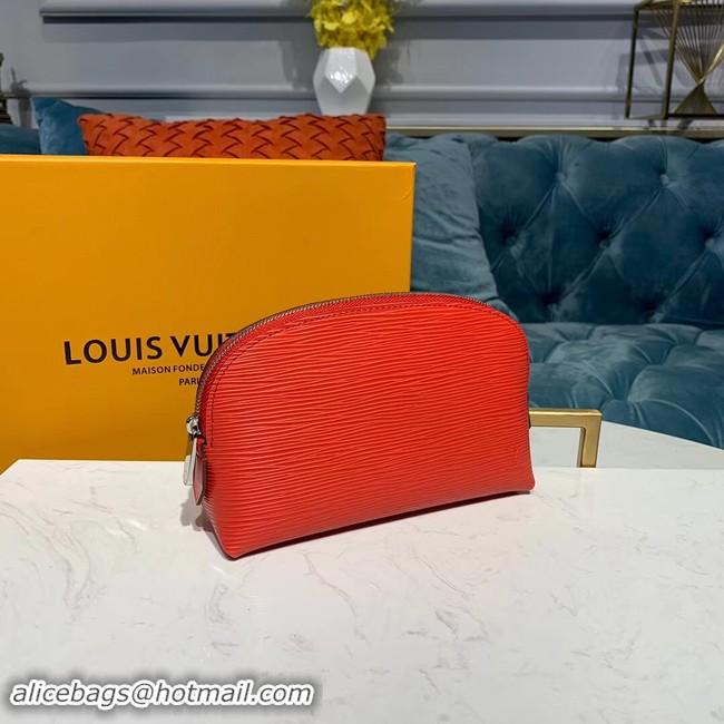 Classic Louis vuitton original Epi Leather COSMETIC POUCH PM M52030 Coquelicot