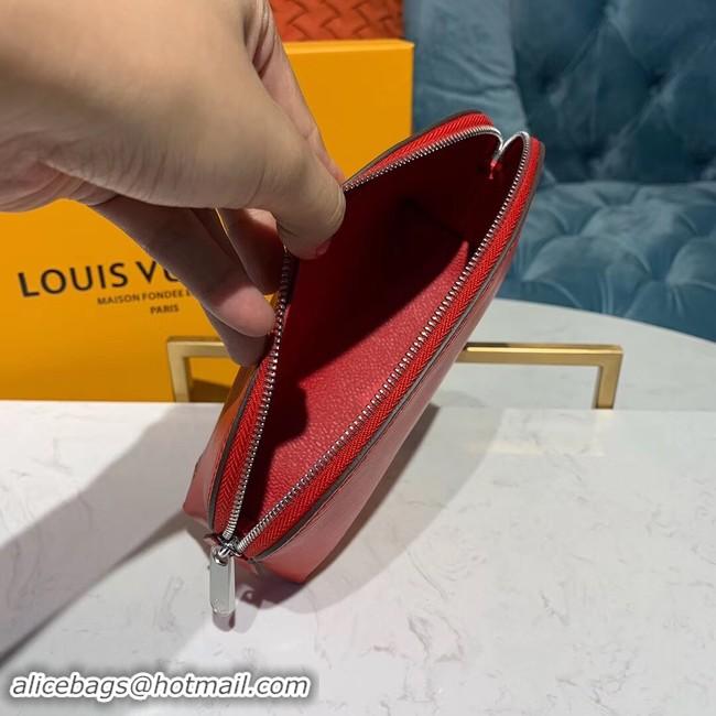 Classic Louis vuitton original Epi Leather COSMETIC POUCH PM M52030 Coquelicot