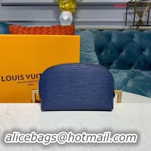 Best Product Louis vuitton original Epi Leather COSMETIC POUCH PM M52030 Indigo