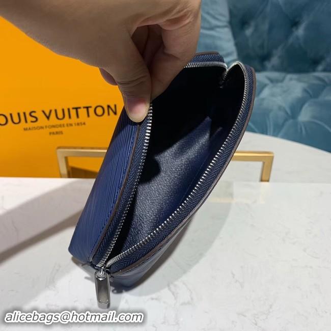 Best Product Louis vuitton original Epi Leather COSMETIC POUCH PM M52030 Indigo