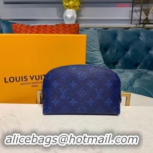 Good Looking Louis vuitton original Monogram COSMETIC POUCH PM M52030 blue