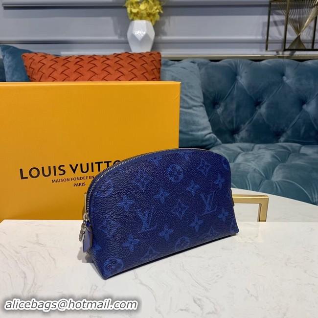 Good Looking Louis vuitton original Monogram COSMETIC POUCH PM M52030 blue