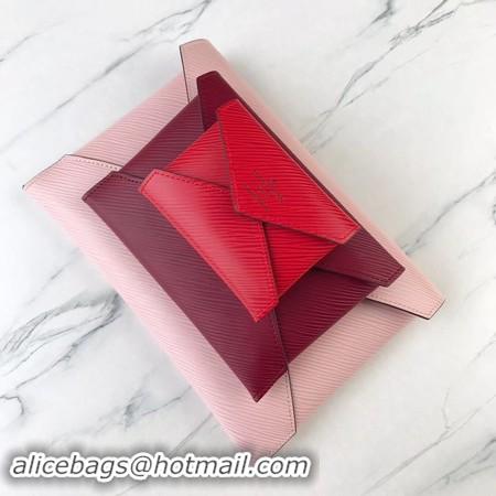 Popular Style Louis Vuitton POCHETTE KIRIGAMI M64186 Pink Red Rose