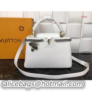 Grade Quality Louis Vuitton Original Leather CAPUCINES PM M52963 White