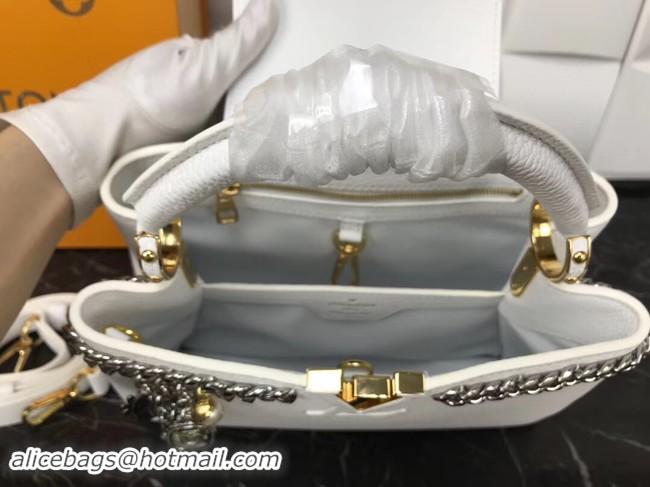 Grade Quality Louis Vuitton Original Leather CAPUCINES PM M52963 White