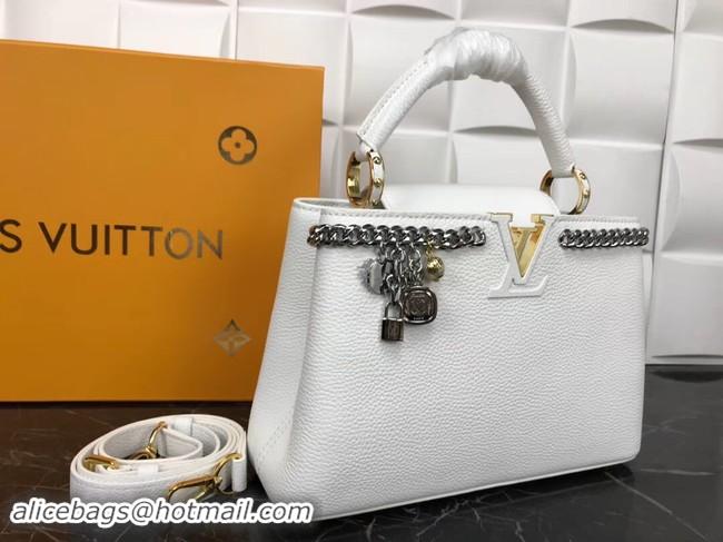 Grade Quality Louis Vuitton Original Leather CAPUCINES PM M52963 White