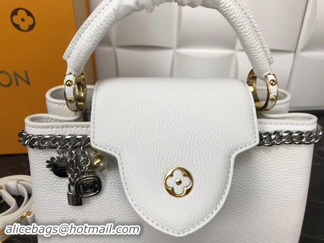 Grade Quality Louis Vuitton Original Leather CAPUCINES PM M52963 White